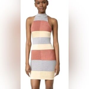NWT PARKER Knit Verlee Dress metallic Halter Bodycon Dress Sz Small